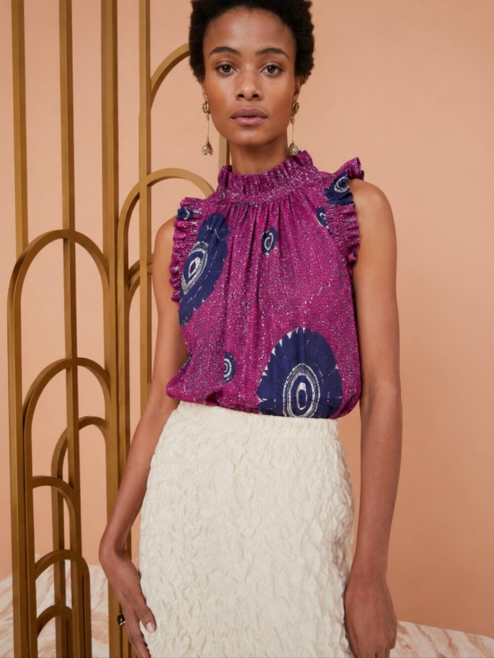 ULLA JOHNSON TILDA TOP IN FUSCHIA